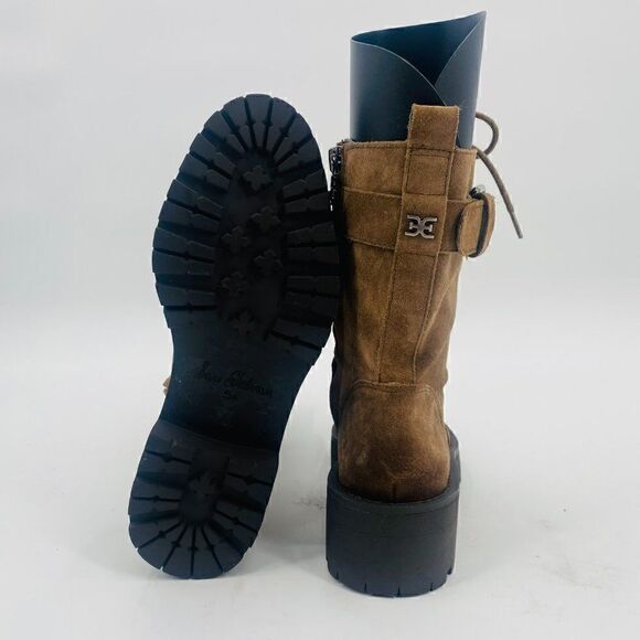 Sam Edelman Size 5.5 Tan Suede Junip Lace Up Combat Mid Calf Boot - Picture 11 of 11